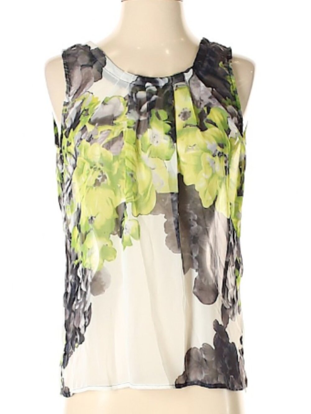 Thesis Sleeveless Sheer Floral Blouse, Sz S